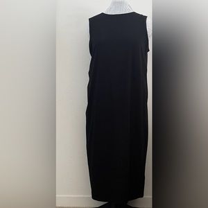 Eileen Fisher Black Tank Dress Size L 90% Cotton 10% Spandex.